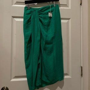 NWT Lush Drape Crinkled Lined Midi Skirt